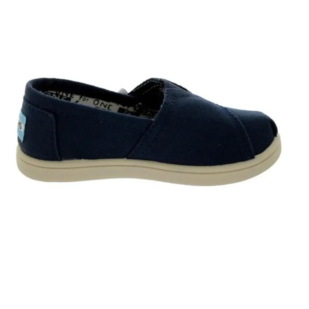 TOMs Unisex Alpargata Slip on sneakers Navy, T3 US Infant euc